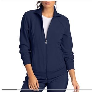 Navy Cherokee infinity scrub jacket